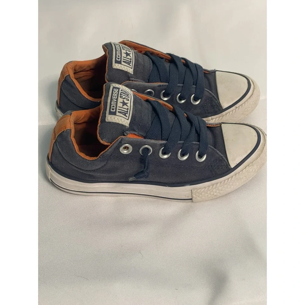 Converse All Star Mid Top Kids Shoes Size Junior 13 Blue Bin4